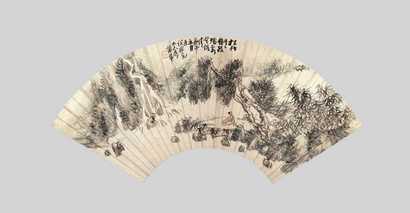 蒲华 山水 扇面